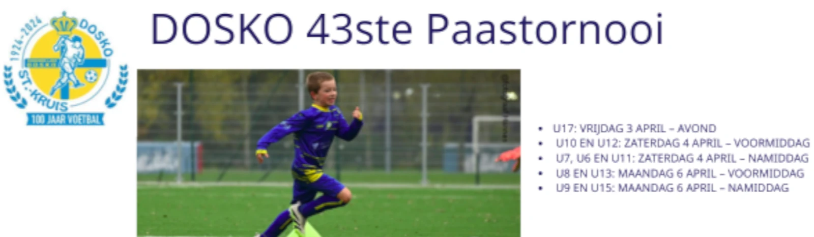 Banner - 43ste Paastornooi - DOSKO Sint-Kruis - Sint-Kruis (Brugge)