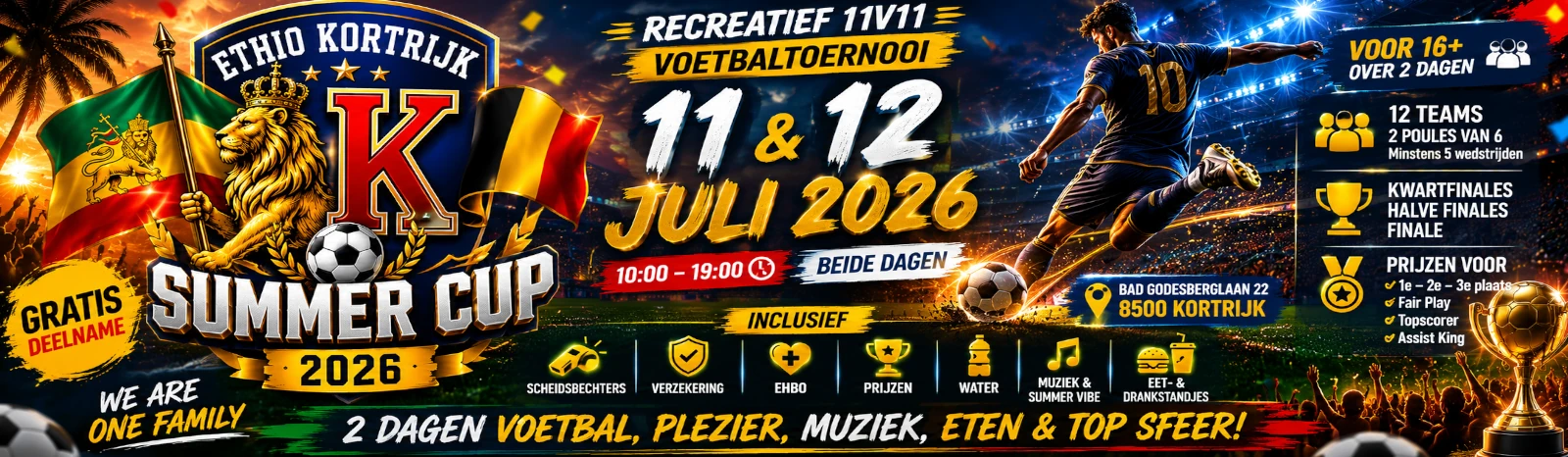 Banner - Ethio Kortrijk Summer Cup 2026 - Ethio Kortrijk Dream Team - Kortrijk