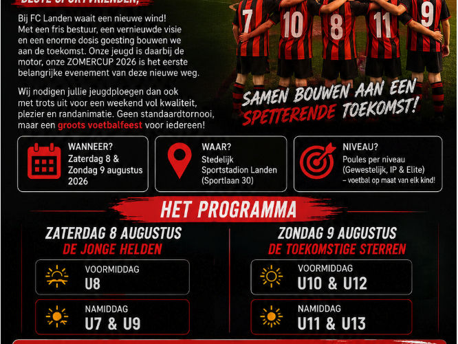 Banner - Zomercup FC Landen 2026 - FC Landen - Landen